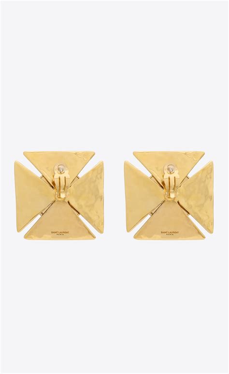 st laurent square earrings.